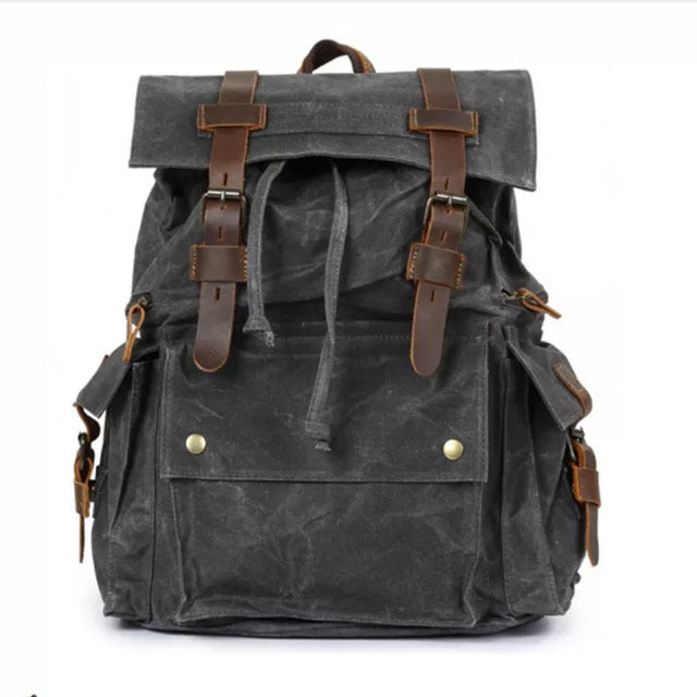 European And American Retro Waxed Canvas Backpack