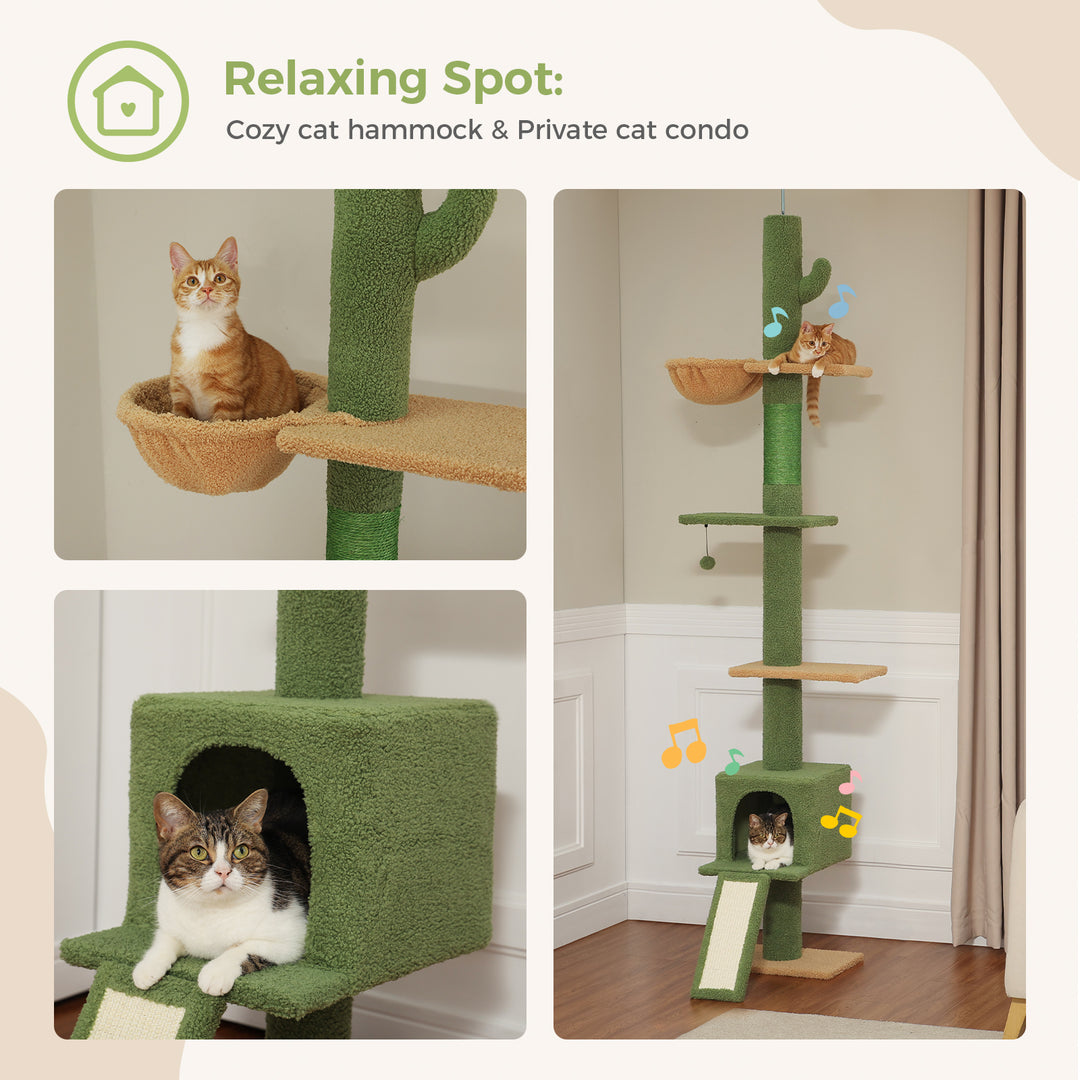 5-Tier Floor to Ceiling Cat Tree Tower