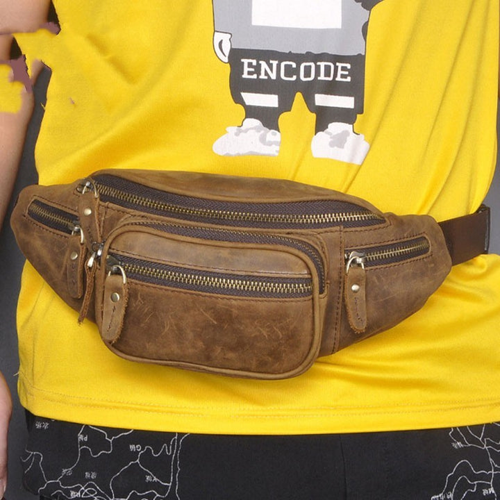 Leather Shoulder Messenger Bag Retro Large Capacity