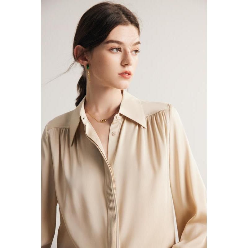 Elegant Long Sleeve Silk Blouse for Women