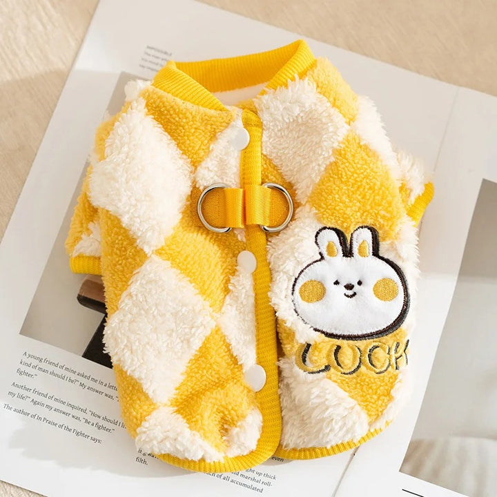 Checkered Fleece Coat for Small and Medium Dogs