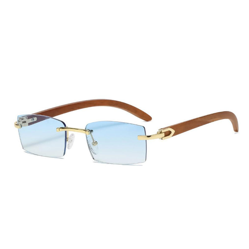 Rimless Wooden Sunglasses