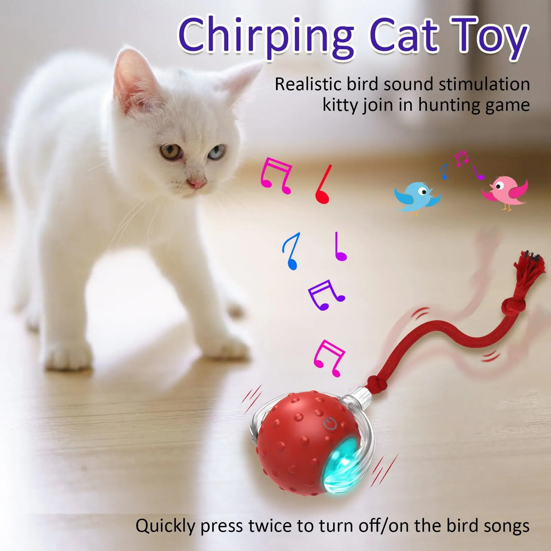 Interactive Cat Rolling Ball with Chirping Sound and Motion Sensor