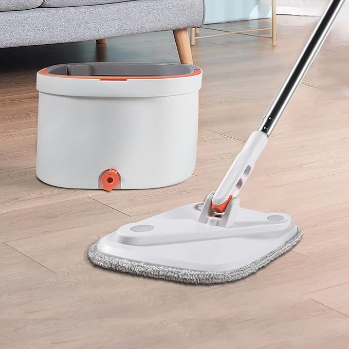 Effortless 360° Microfiber Mop with Water-Separation Bucket – No-Handwash Floor Cleaner