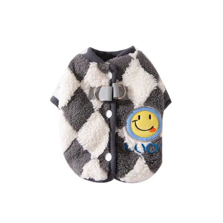 Checkered Fleece Coat for Small and Medium Dogs