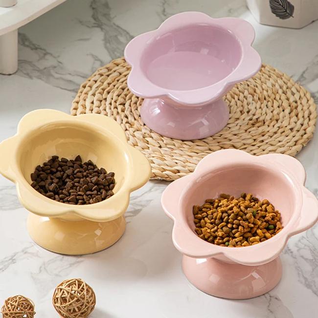 Elevated Ceramic Pet Bowl for Cats and Small Dogs