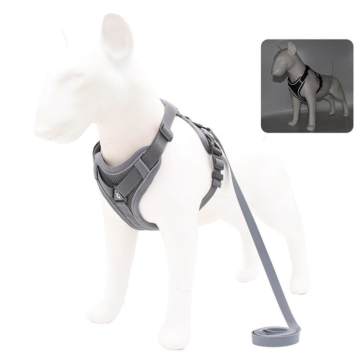 Adjustable Reflective No-Pull Dog Harness and Leash Set for Small and Medium Dogs