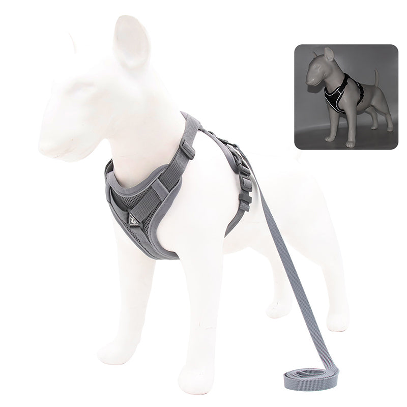 Adjustable Reflective No-Pull Dog Harness and Leash Set for Small and Medium Dogs