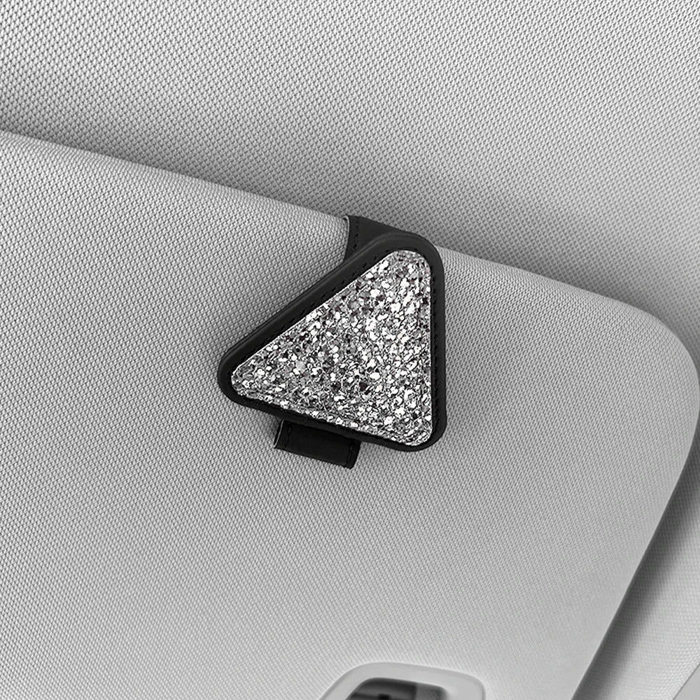 Universal Triangle Car Sun Visor Sunglasses Holder & Ticket Clip