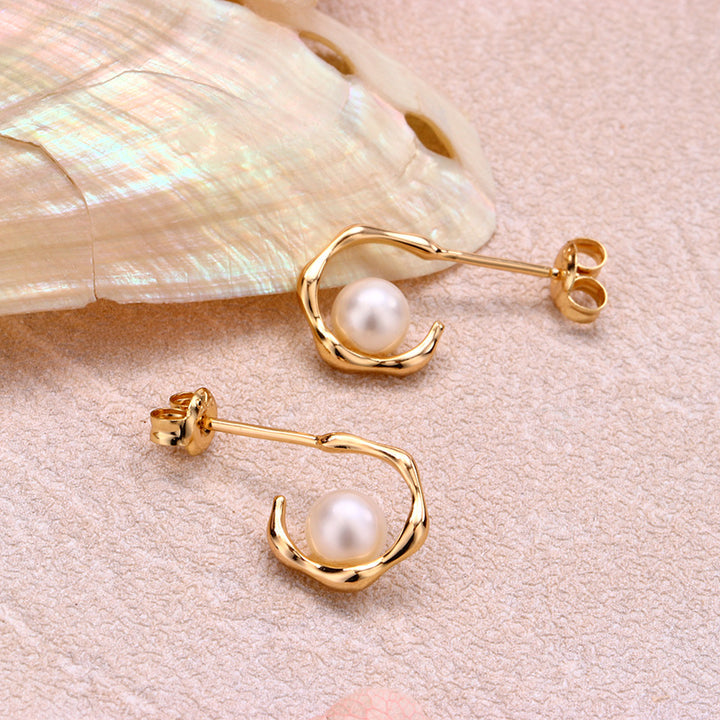 Light Luxury Fashion Pearl Earrings Sterling Silver