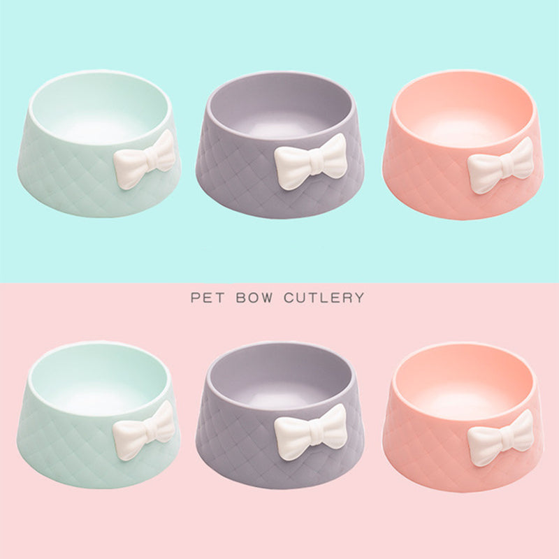 Charming Bowknot Ceramic Pet Bowl