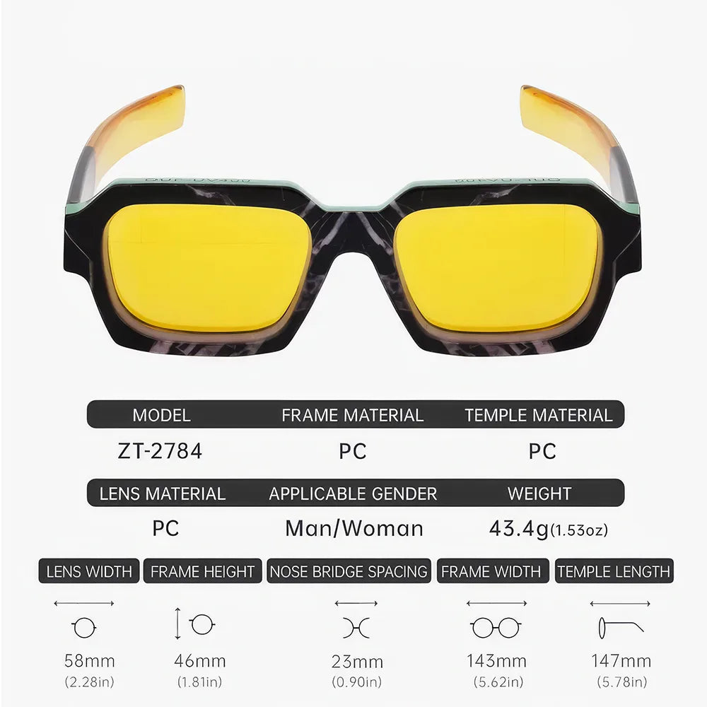 Stylish Retro Rectangle Sunglasses