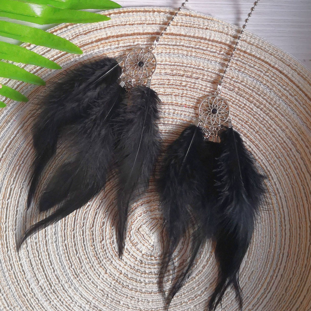 Dream Catcher Car Ornament with Feather