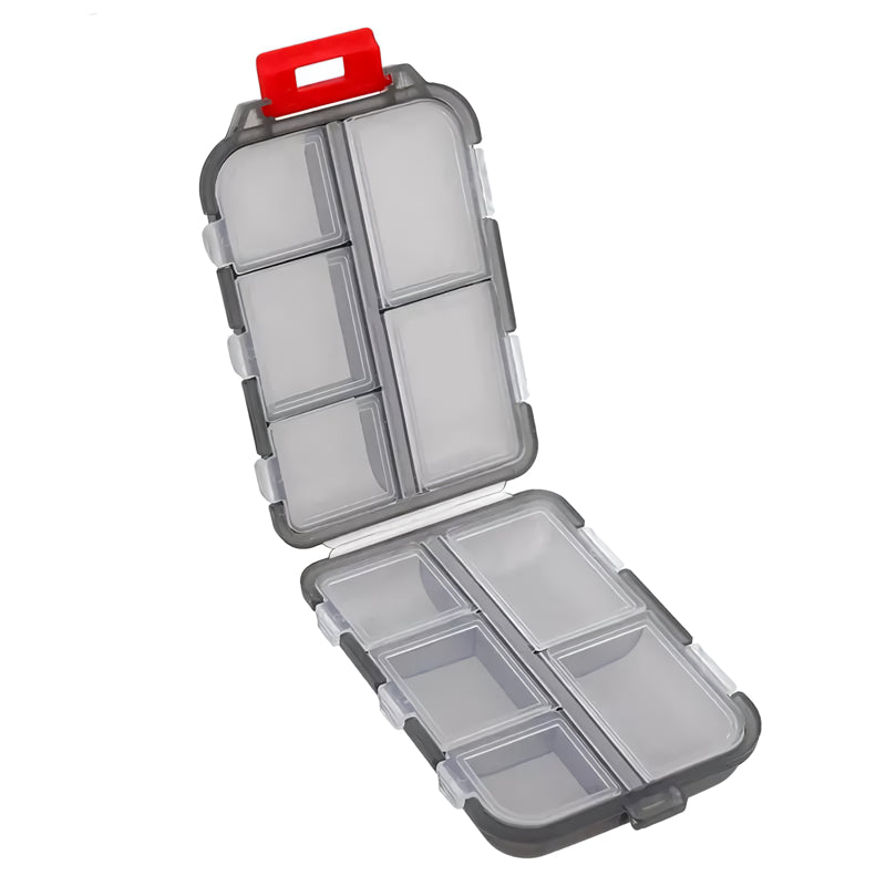 Portable 10-Grid Travel Pill Organizer Box