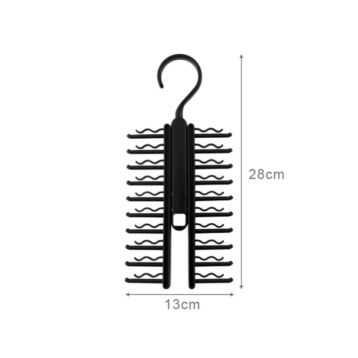 Rotatable Tie and Belt Hanger with 20 Clips