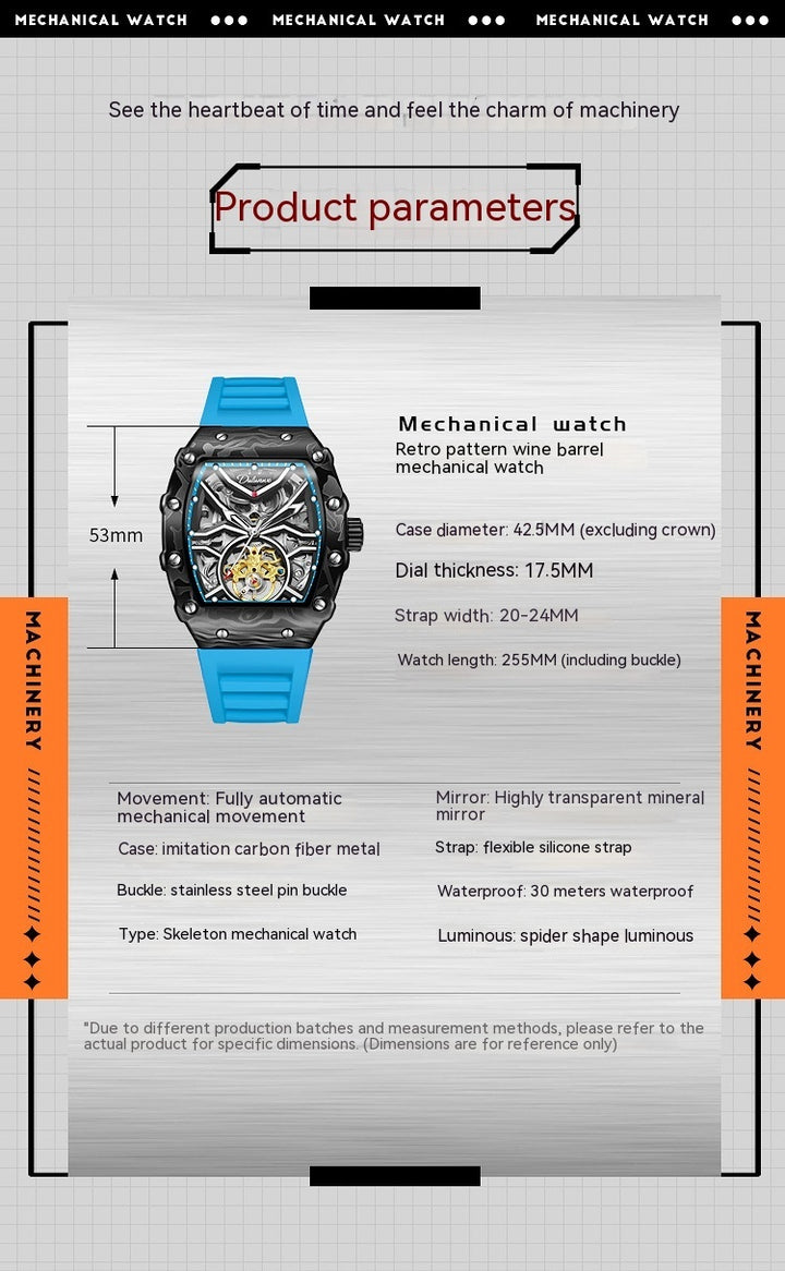 Hollow Mechanical Watch Men's Waterproof Luminous