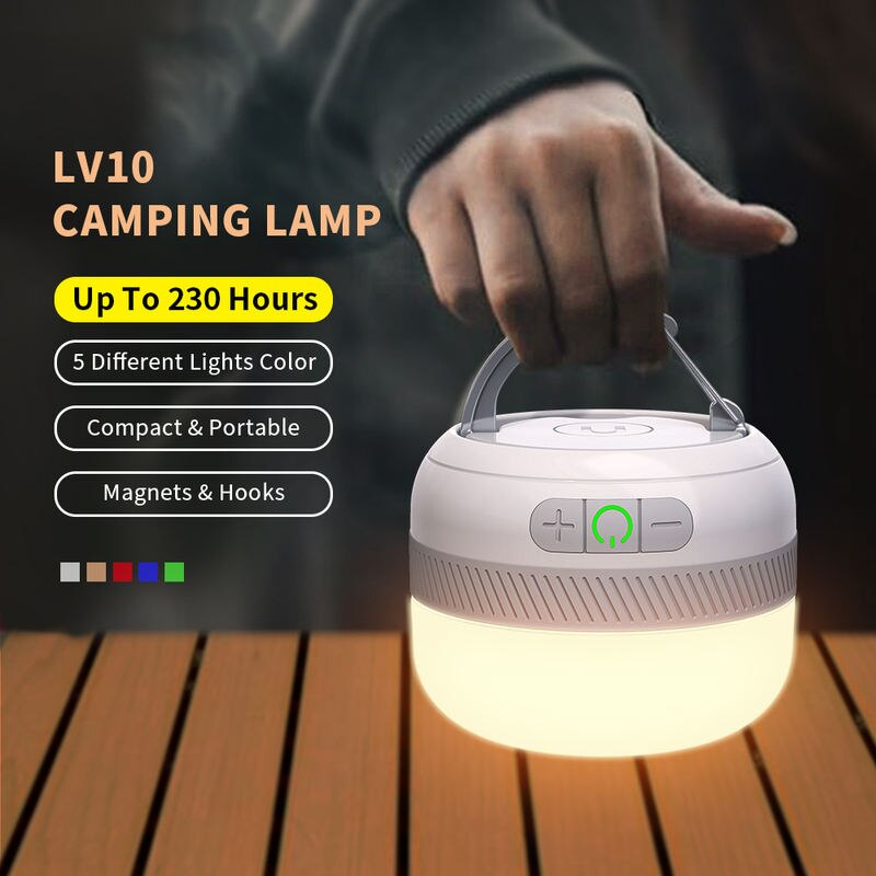 Rechargeable Multi-Color LED Camping Lantern with Power Bank & Emergency Light