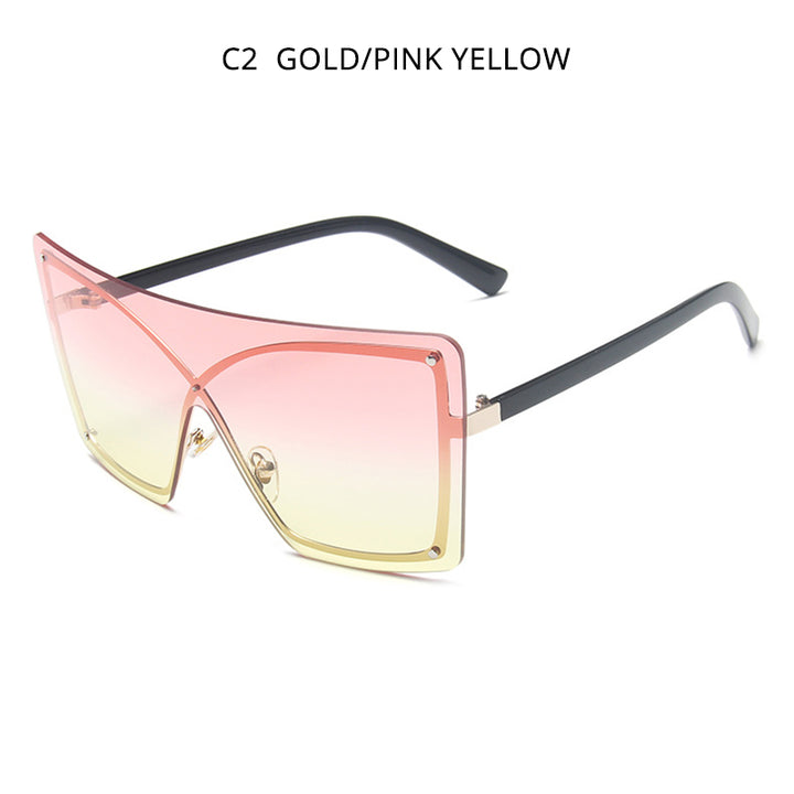 Fashion Oversized Flat Top Sunglasses