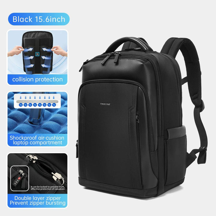 Durable Business Laptop Backpack with Double-Layer Zipper