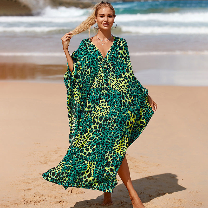 Seaside Vacation Sun Protection Long Dress Bikini Blouse Swimsuit Outwear Women