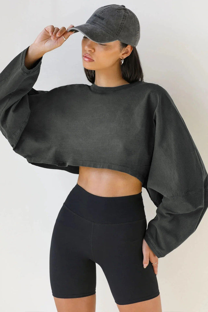 Oversized Streetwear-Inspired Crop Hoodie