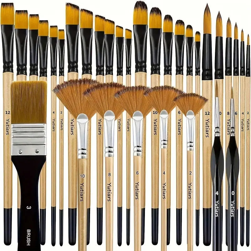 32 Pcs Premium Paint Brush Set for Acrylic Painting