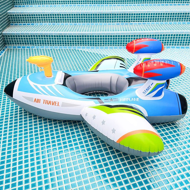 Inflatable Airplane Swim Ring with Seat for Kids