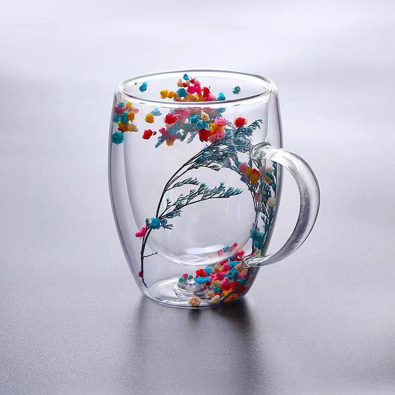 Double Wall Glass Tea Mug with Handle