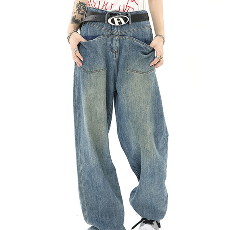 Women's Plus Size Distressed Retro Jeans