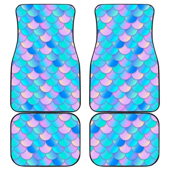 Mermaid Scales Pink Teal Car Floor Mats