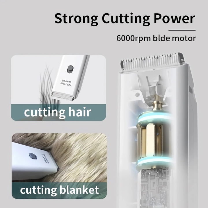 Rechargeable Low-Noise Pet Hair Trimmer for Professional Grooming