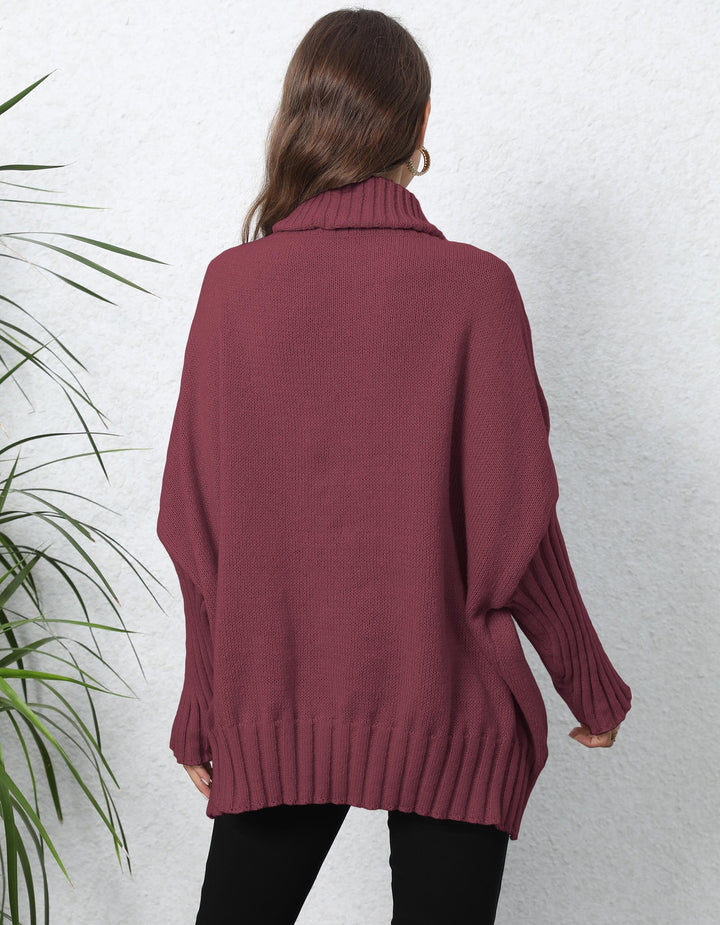 Women's Clothing Knitted Solid Color Turtleneck Lapel Loose Woven Love Stickers Sweater