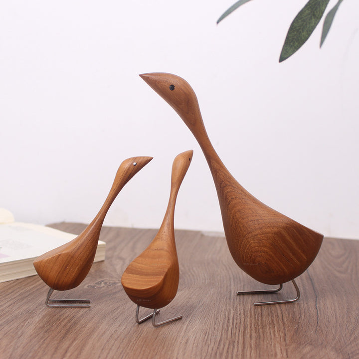 Desktop Creative Home Decoration Swan Wooden Ornaments