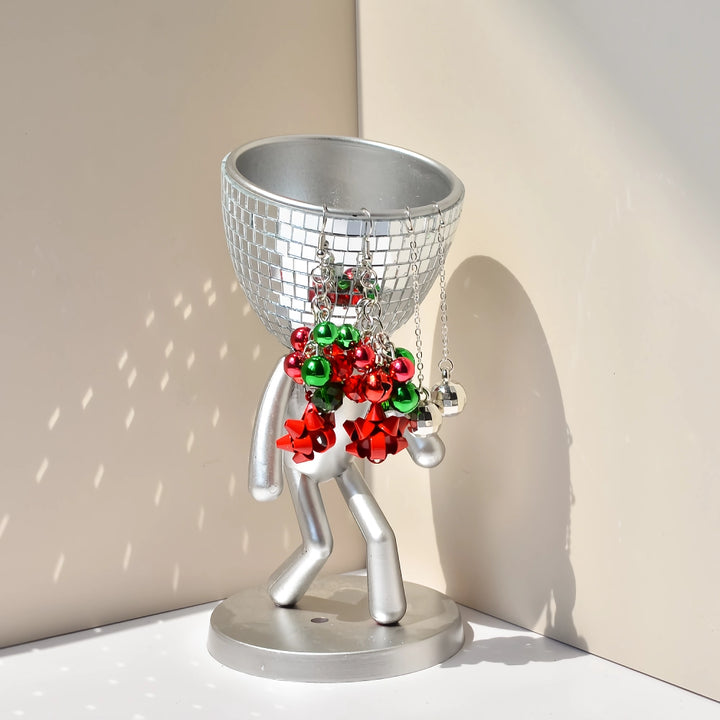 Mirror Disco Walking Man Planter Pot