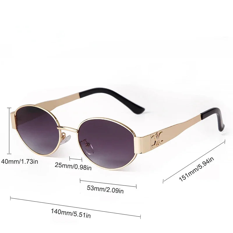 Trendy Retro Oval Sunglasses for Women