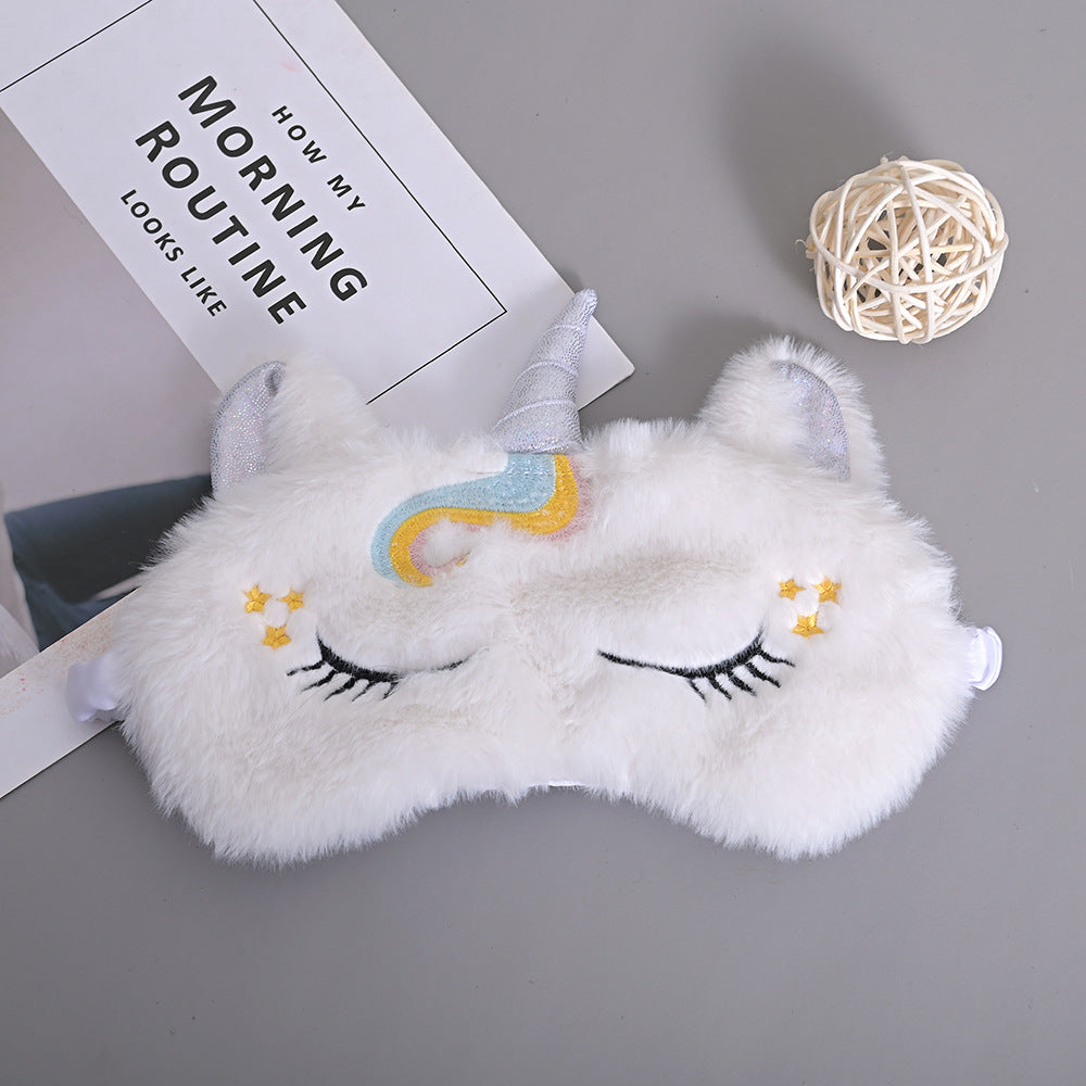 Cute Glitter Unicorn Plush Eye Mask