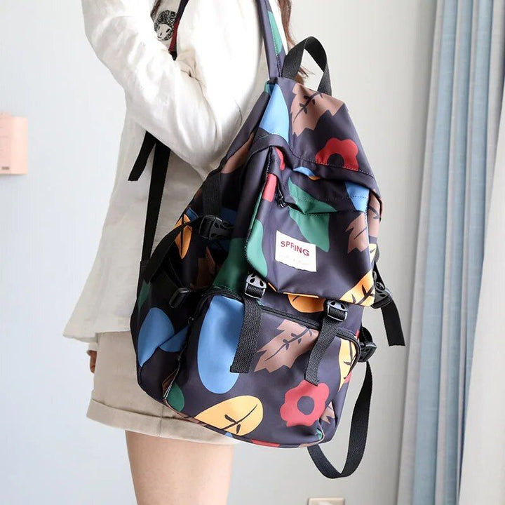 Stylish Geometric Waterproof Backpack for Women