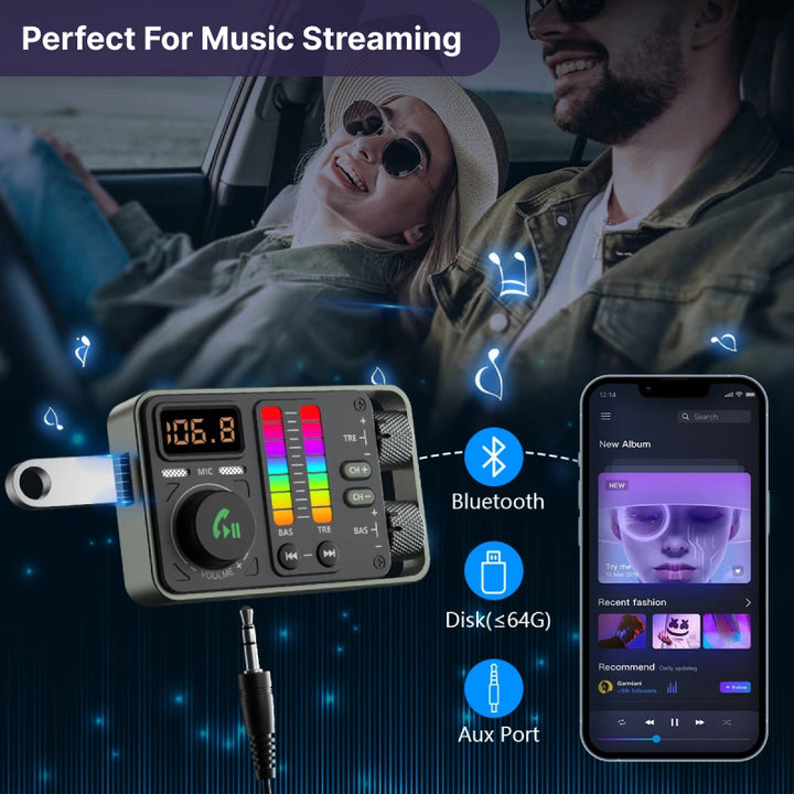 Bluetooth 5.3 Car FM Transmitter