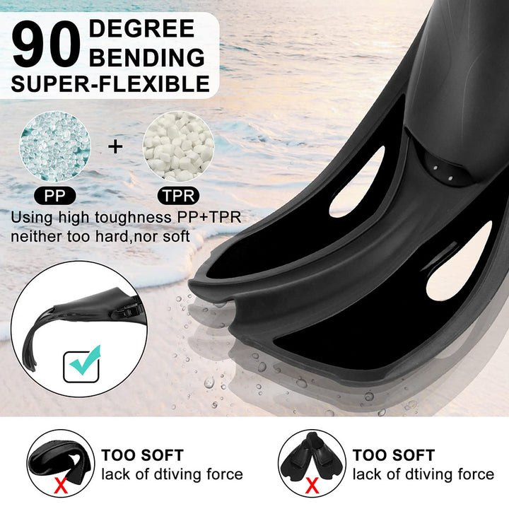 Adjustable Travel Snorkel Fins