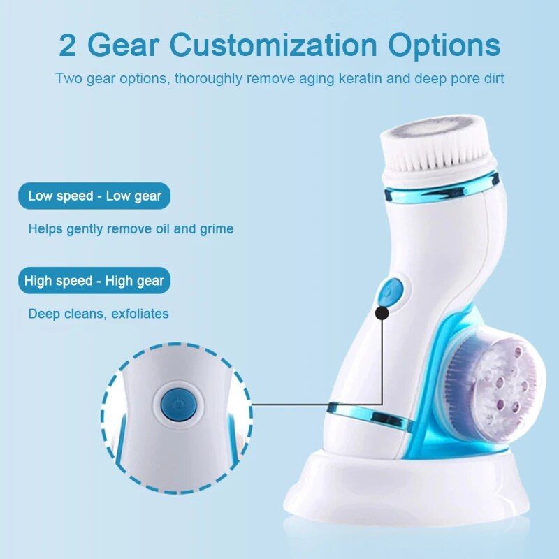 4-in-1 Electric Face Cleanser & Roller Massager: Ultimate Skin Care Tool