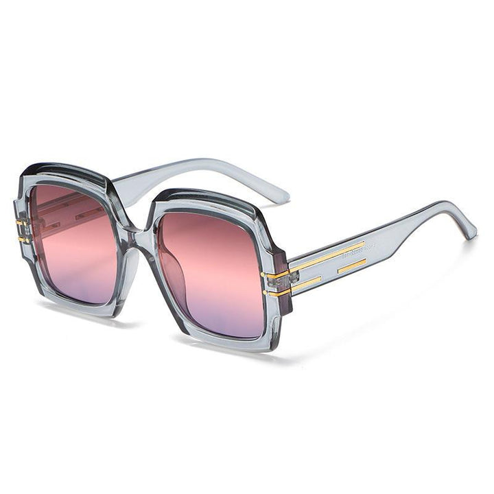 Oversized Oval Sunglasses with Gradient Lenses