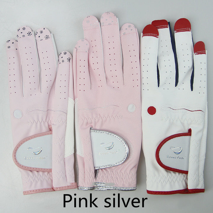 PU Fabric Breathable And Convenient Sun Protection Hands Golf Fingerless Gloves