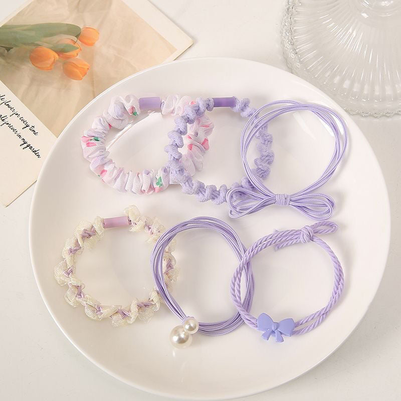 6Pcs Nylon Elastic Hair Bands for Women