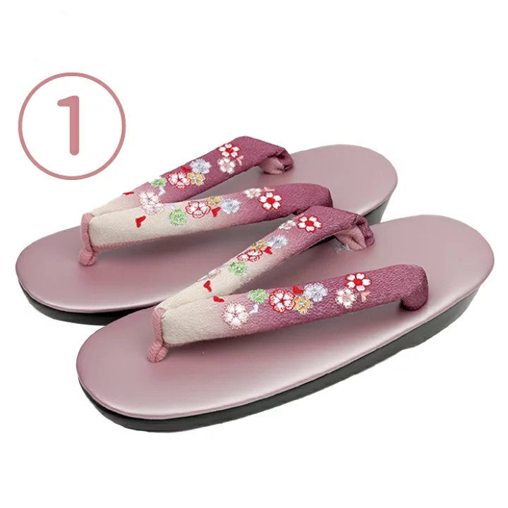 Embroidered Gradient Flip Flops Japanese Slippers