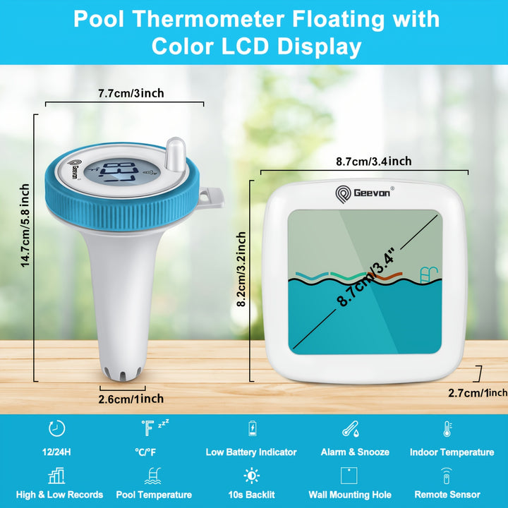 Wireless Floating Pool Thermometer with Indoor Humidity Monitor