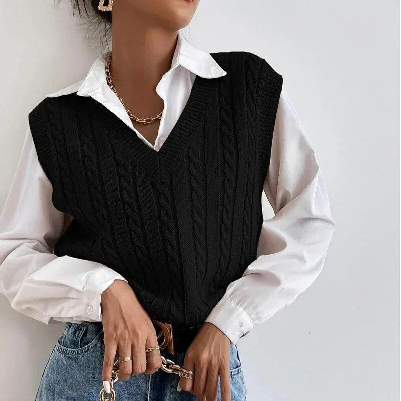 Chic Autumn & Winter Sleeveless Knit Sweater Vest for Women