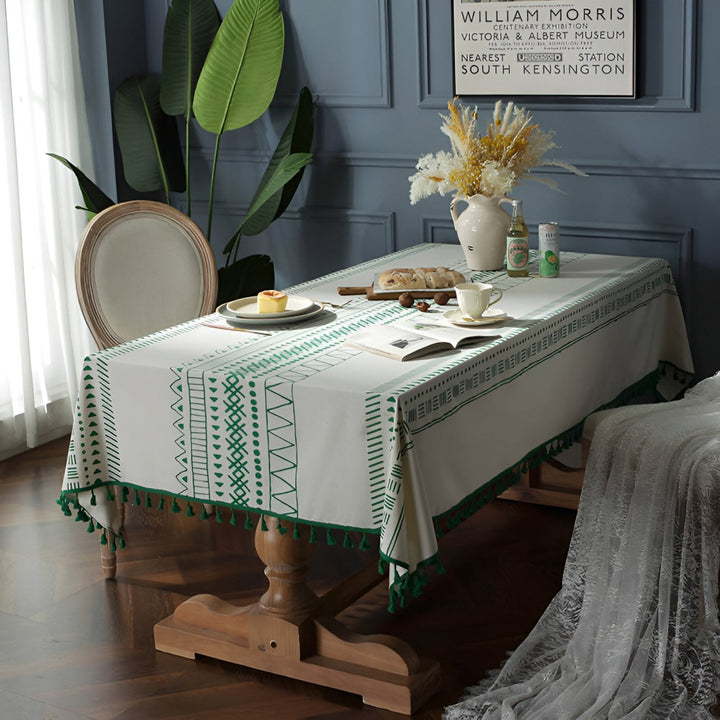 Geometric Tassels Bohemian Tablecloth