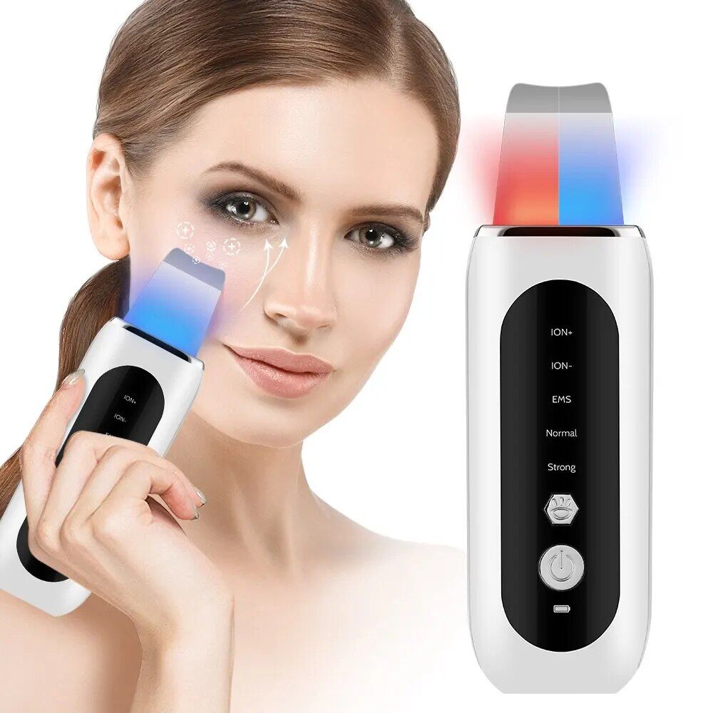 Ultrasonic EMS Facial Scrubber: Skin Renewal & Blackhead Removal Device