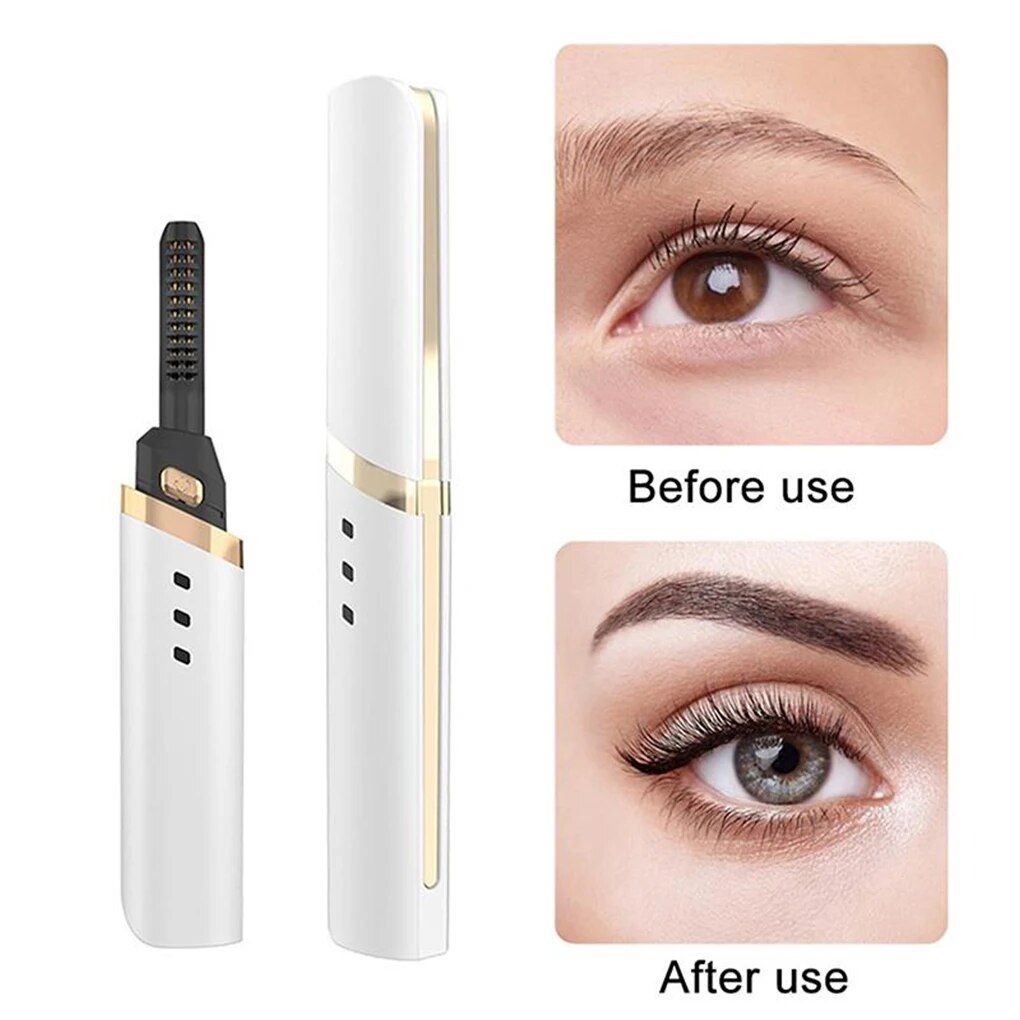 3-Gear Adjustable Heated Eyelash Curler: Portable & Anti-Scald