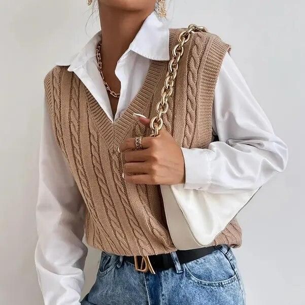 Chic Autumn & Winter Sleeveless Knit Sweater Vest for Women